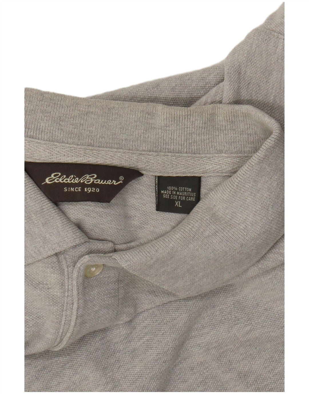 Eddie Bauer Mens Polo Shirt XL Grey Cotton