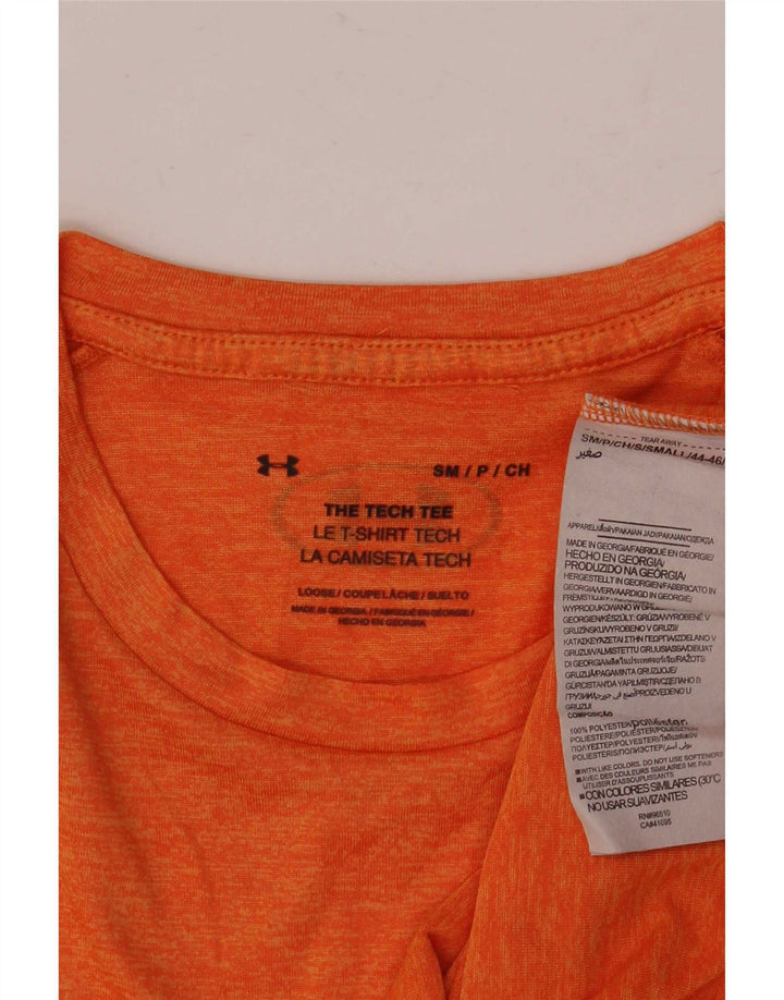 Under Armour Mens The Tech T-Shirt Top Small πορτοκαλί πολυεστέρας