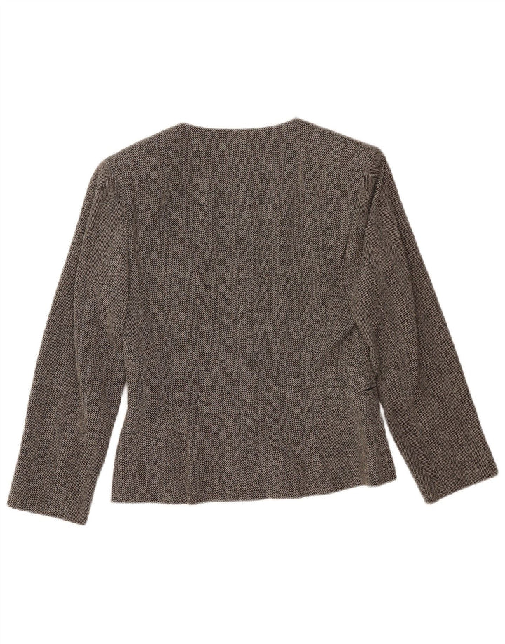 Maska Womens Double Breasted Blazer Jacket IT 42 Medium Grey Herringbone