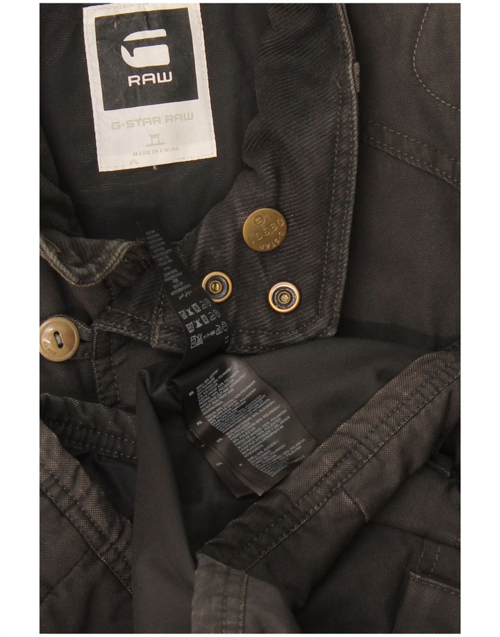 G-Star Mens Windbreaker Jacket UK 36 Small Grey Cotton