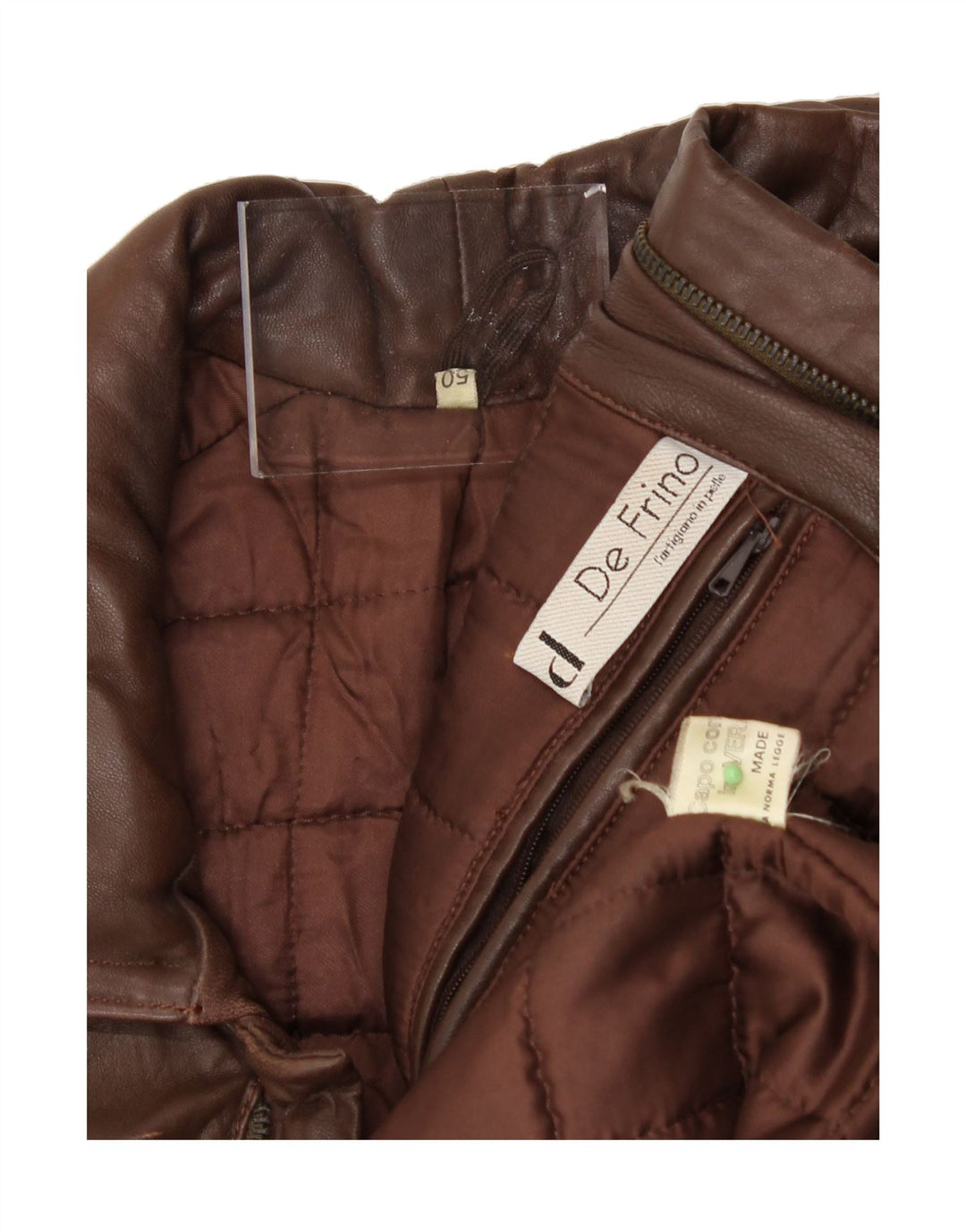 VINTAGE Mens Leather Coat IT 50 Large Brown Leather Vintage Vintage and Second-Hand Vintage from Messina Hembry 