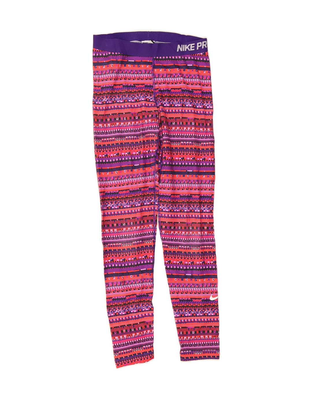 NIKE Womens Dri Fit Leggings UK 16 Large  Multicoloured Striped Polyester Vintage Nike and Second-Hand Nike from Messina Hembry 