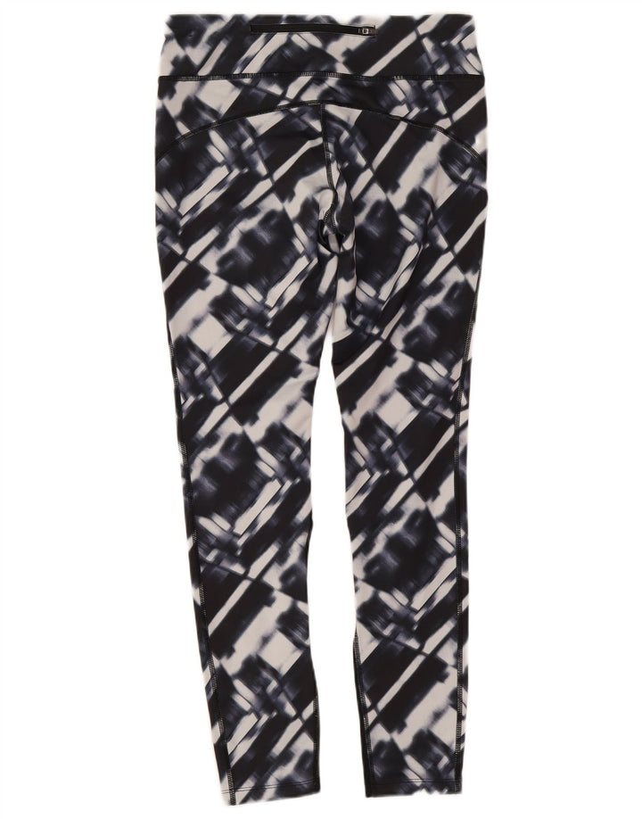 Nike Womens Dri Fit Leggings UK 12 Medium Marineblau Geometrisches Polyester