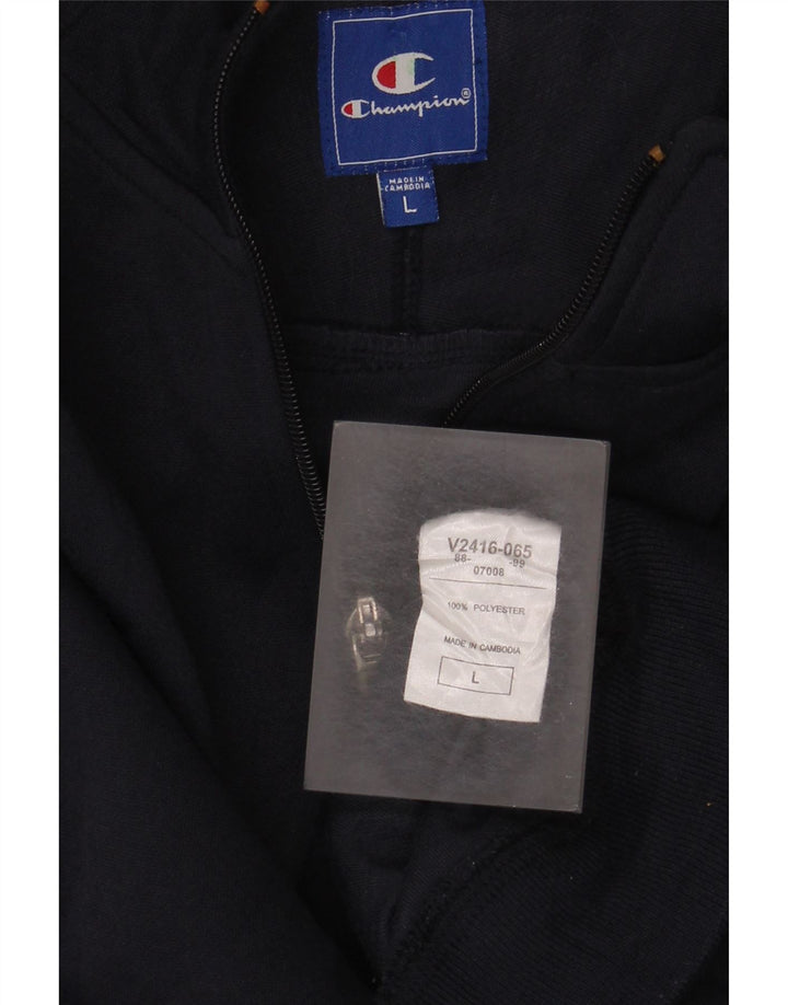 Champion Mens Tracksuit Top Jacket Large Navy Blue Polyester
