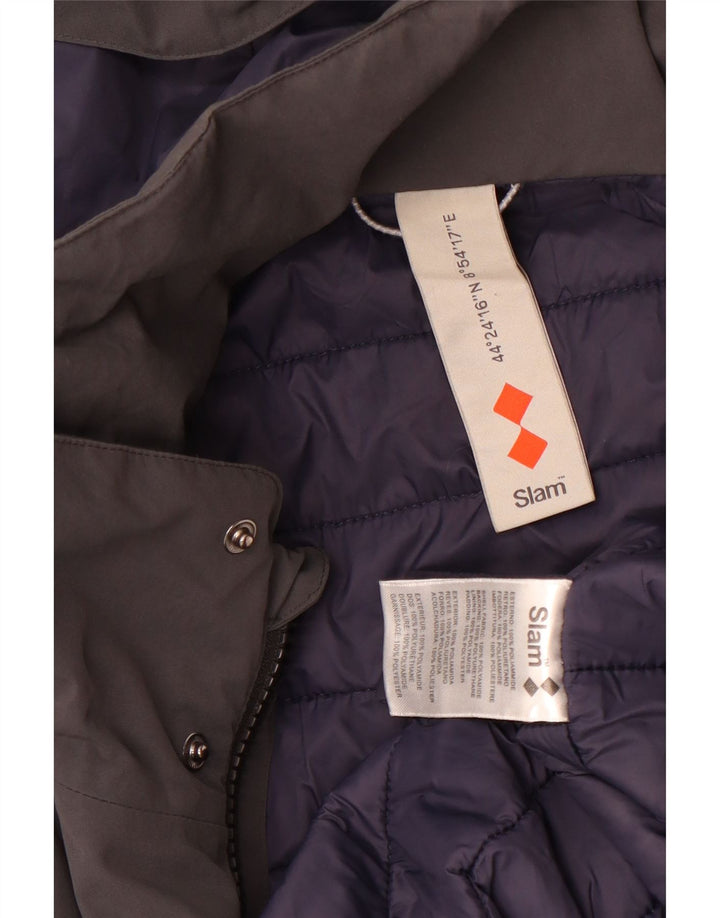 Slam Mens Hooded Padded Jacket UK 42 XL Grey Polyamide