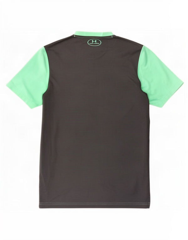 Under Armour Mens Heat Gear póló felső kis zöld Colourblock poliészter
