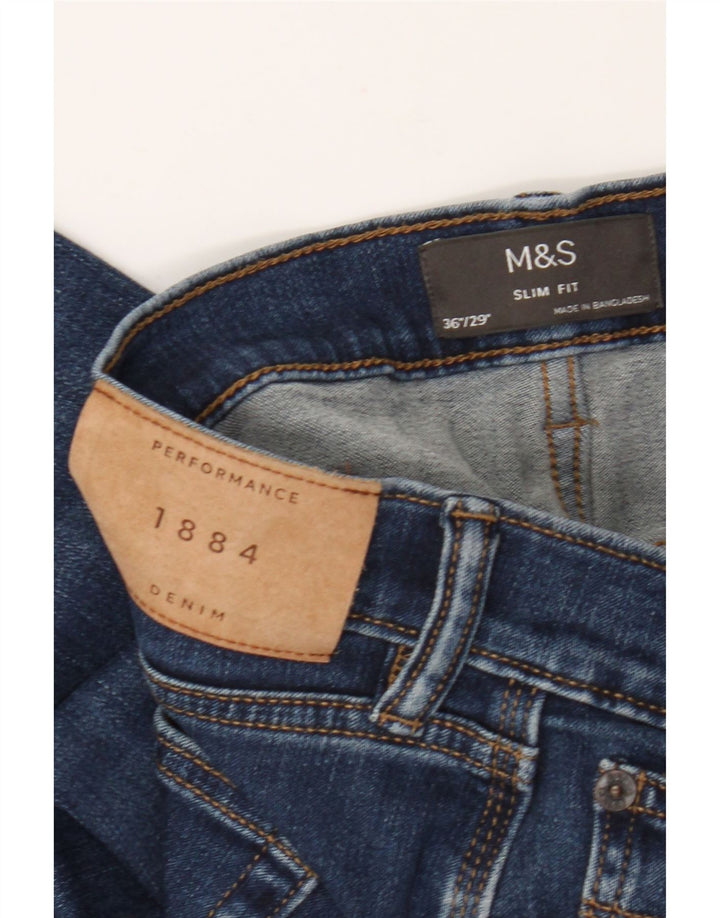 Marks & Spencer Mens Slim Jeans W36 L29 Blue Cotton