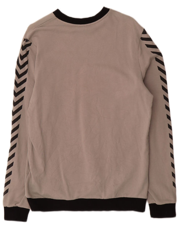 Hummel Mens Graphic Sweatshirt Jumper Medium Grey Colourblock Cotton