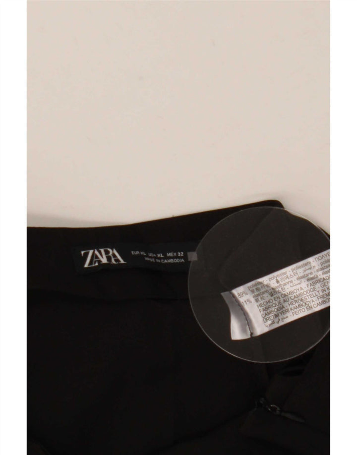 Zara Womens Skort XL W32 Poliéster Preto