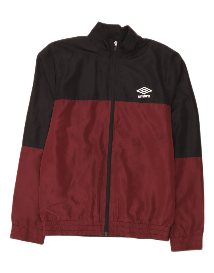 Umbro Herre grafisk træningsdragt Top jakke Small Maroon Colourblock Polyester