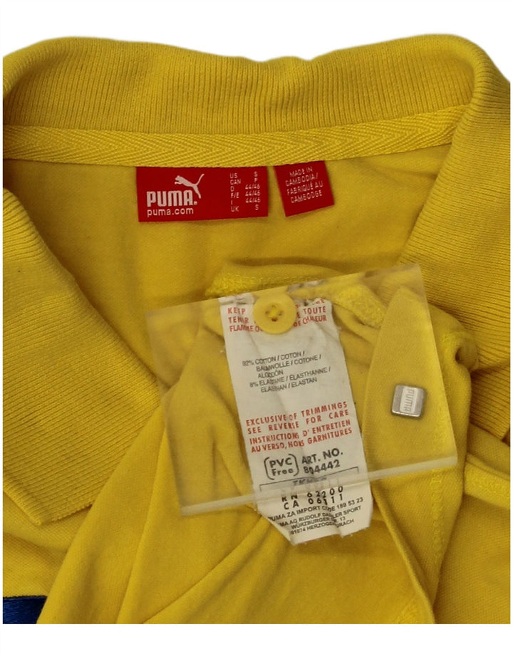 Puma Mens Polo Shirt Small Yellow Cotton