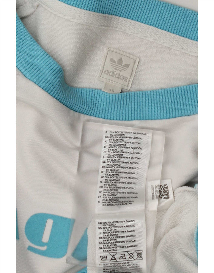 Adidas Sweat-shirt graphique pour femme IT 46 Large Blanc Polyester