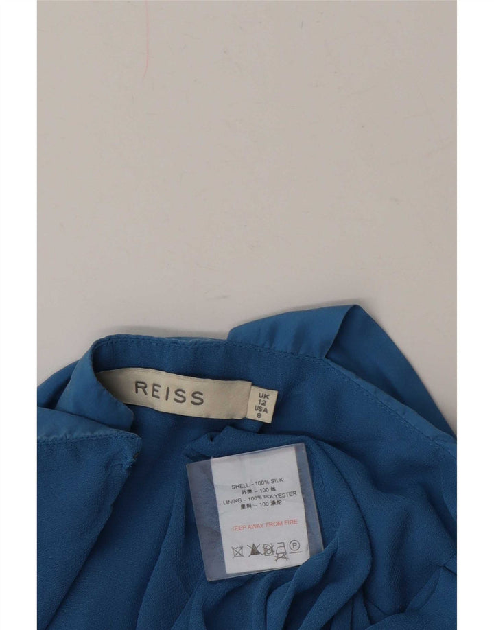 Reiss Womens Playsuit UK 12 Medium Blue Silk