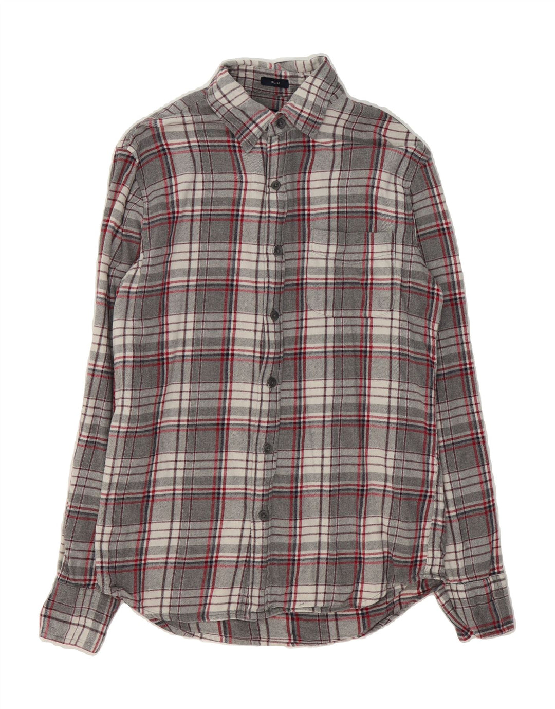J. CREW Mens Slim Flannel Shirt Small Grey Check Cotton Vintage J. Crew and Second-Hand J. Crew from Messina Hembry 