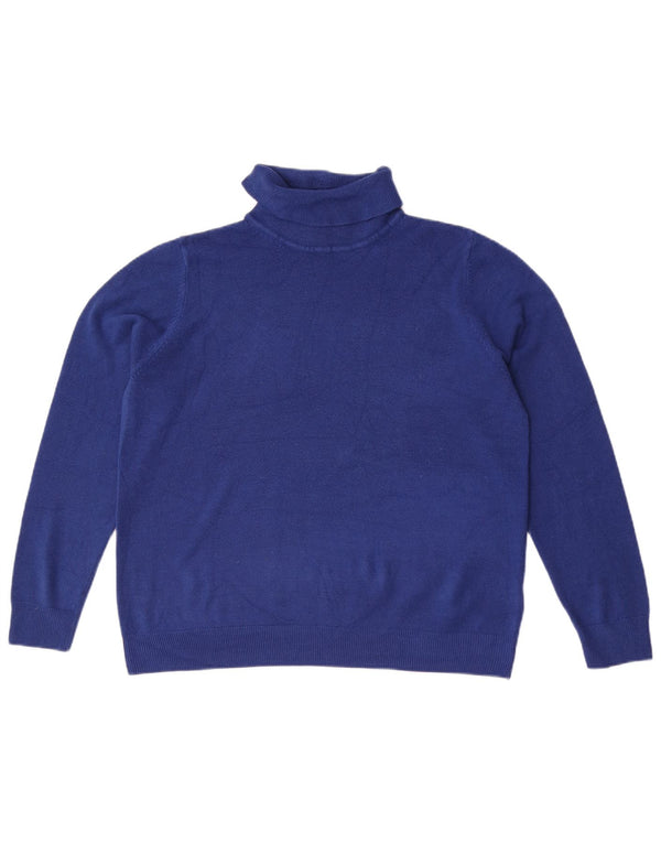 Marks & Spencer Jersey con cuello vuelto para mujer UK 40 XL Acrílico azul
