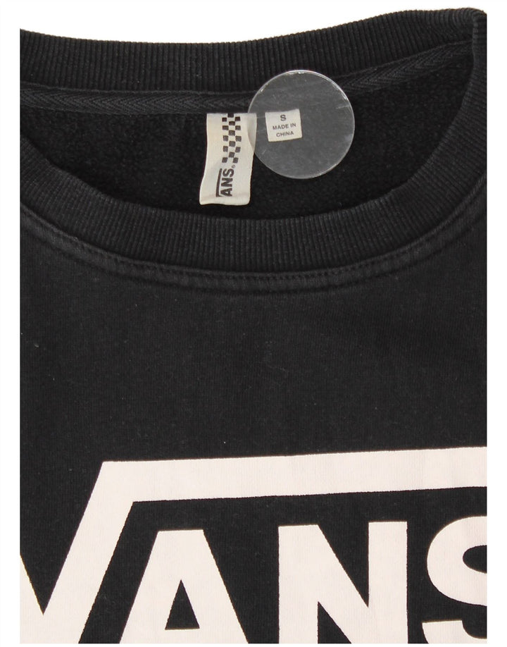 Vans Womens Graphic Sweatshirt Jumper Small Black Geometric Cotton