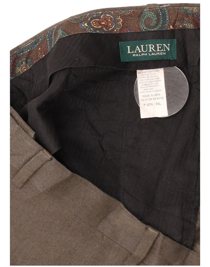 Ralph Lauren Mens Straight Suit Trousers  W40 L30 Grey Polyester
