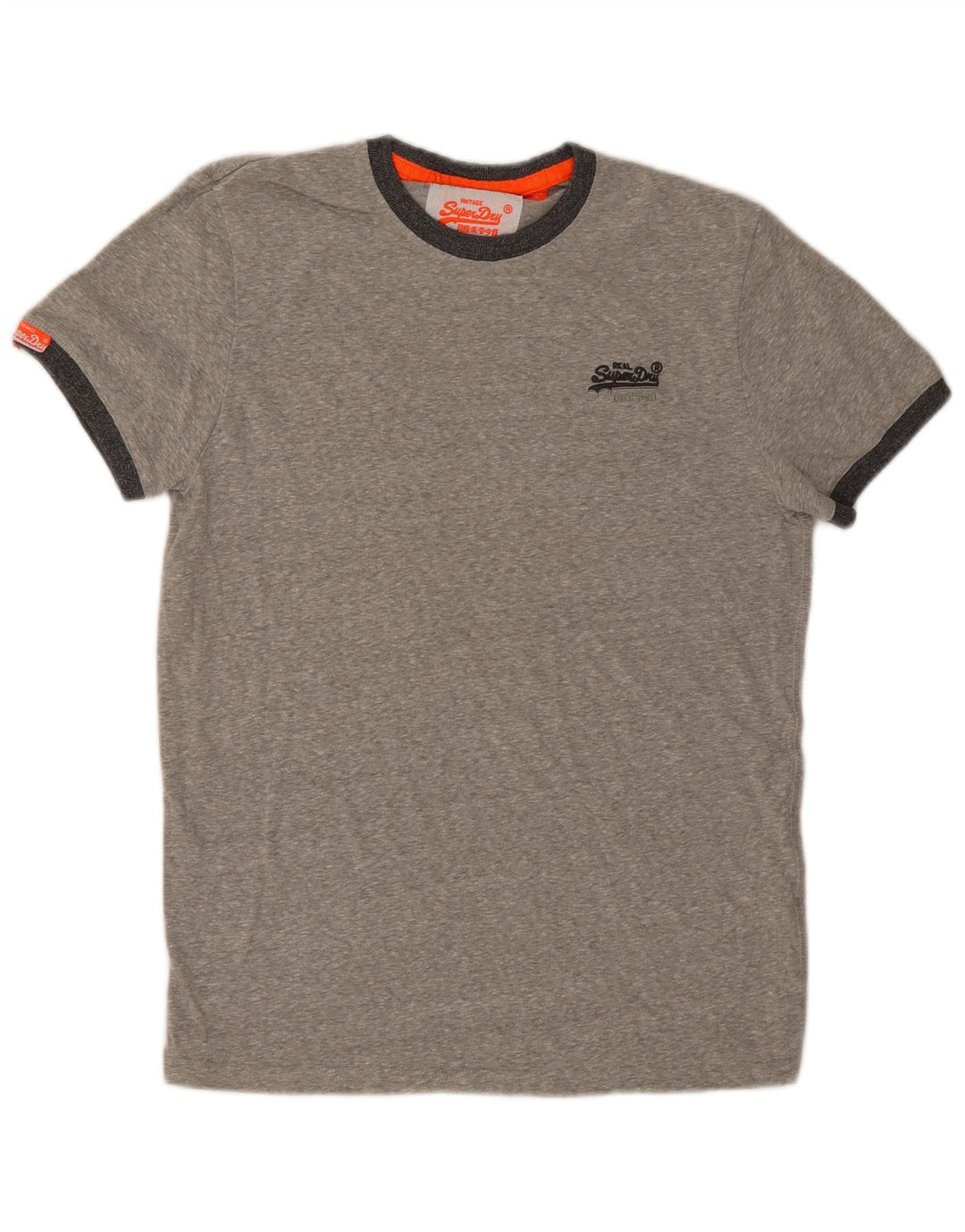 Superdry Mens T-Shirt Top Medium Grey Flecked Cotton