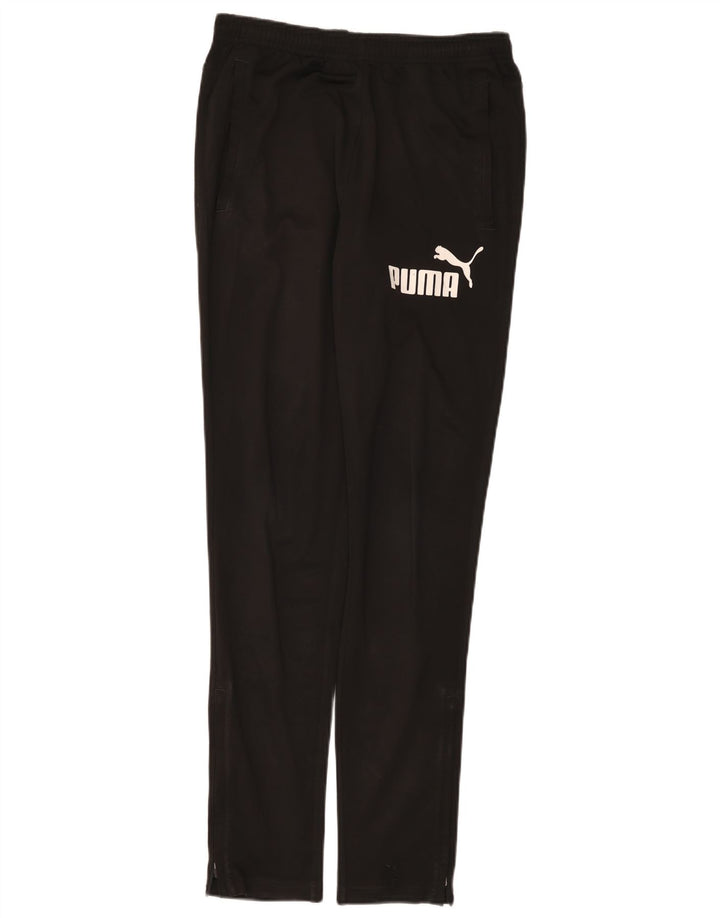 Puma Mens Graphic Calças de treino pequeno poliéster preto