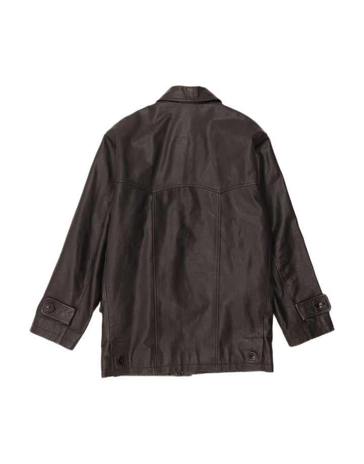 HUDSON Mens Leather Jacket UK 36 Small Black Leather