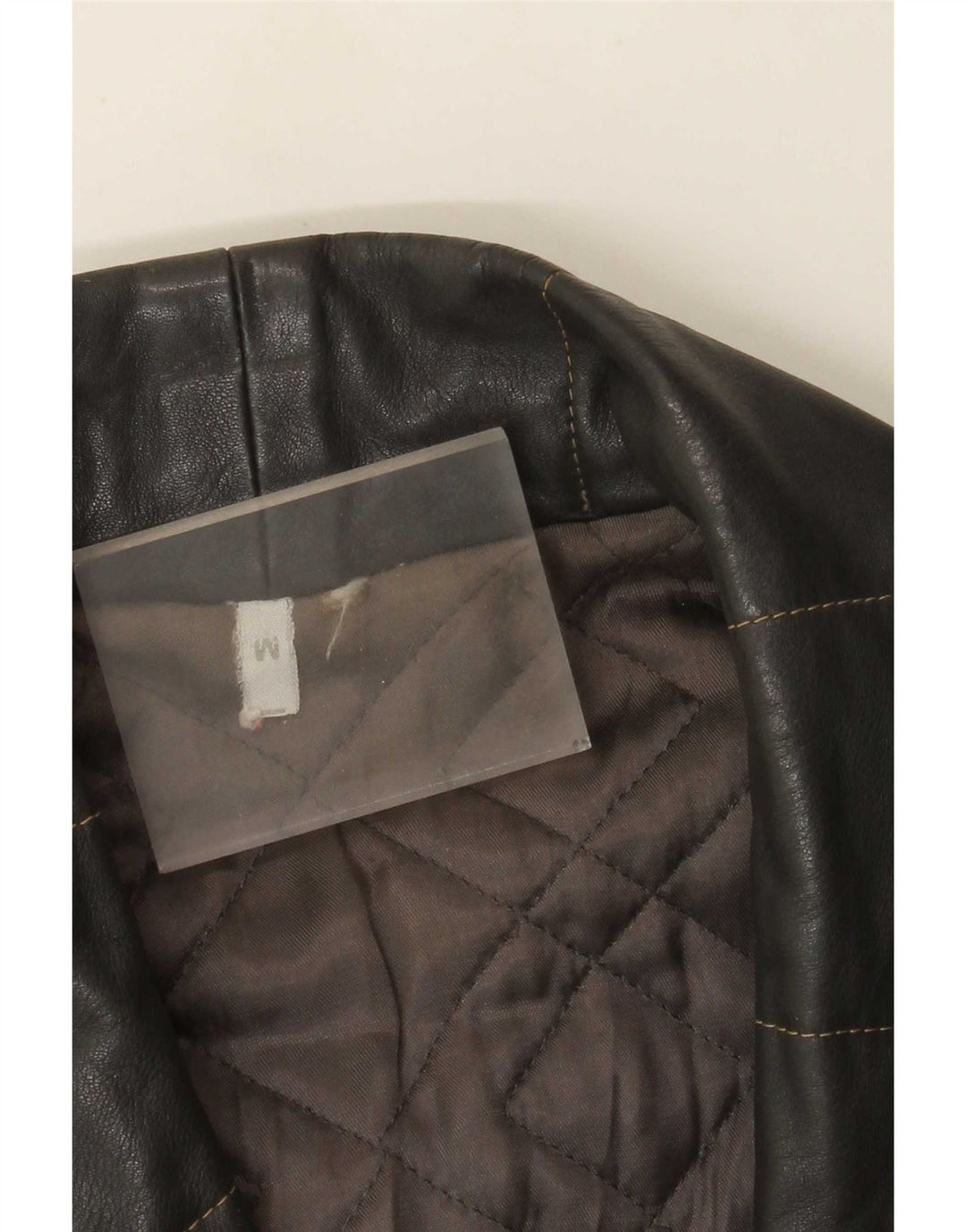 Vintage Mens Loose Fit Leather Jacket UK 38 Medium Grey
