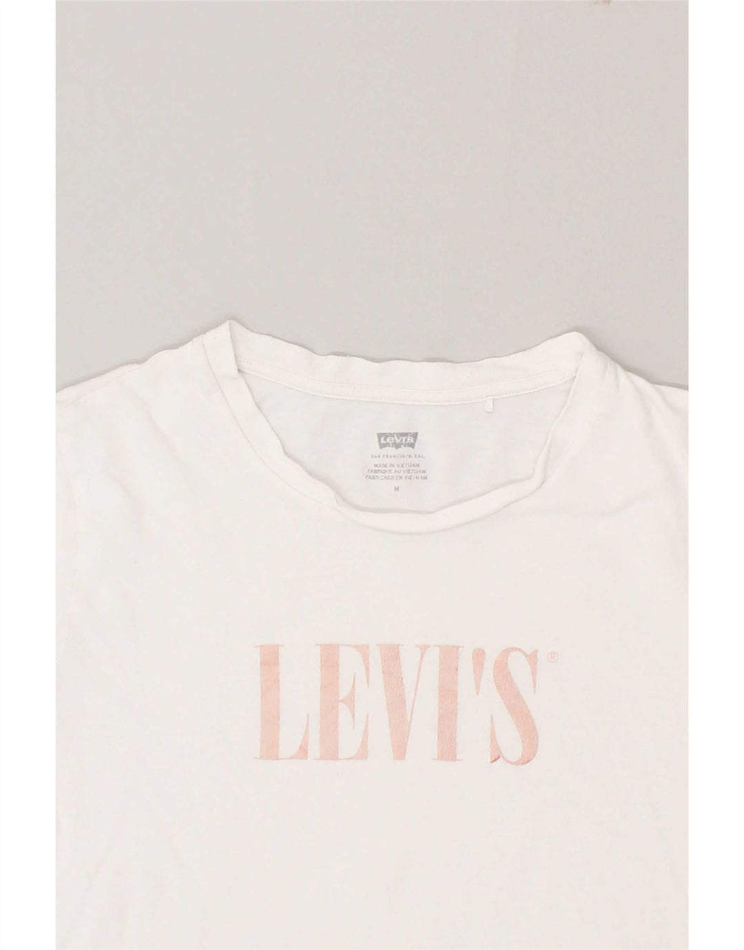 LEVI'S Womens Graphic T-Shirt Top UK 12 Medium White Vintage Levi's and Second-Hand Levi's from Messina Hembry 