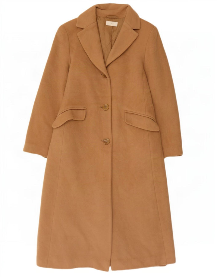 Marks & Spencer Dame Overfrakke UK 12 Medium Beige Ny Uld