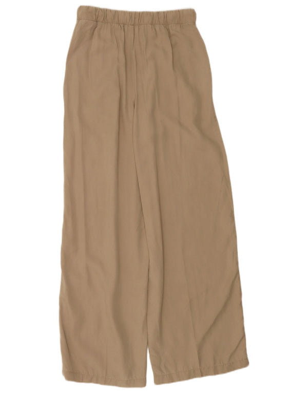 Damskie spodnie z wysokim stanem i szerokimi nogawkami Zara XS W24 L30 Beżowy Lyocell