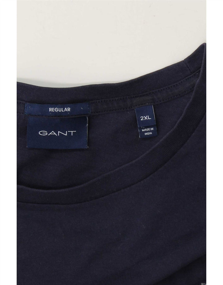Gant Mens Regular T-Shirt Top 2XL Navy Blue