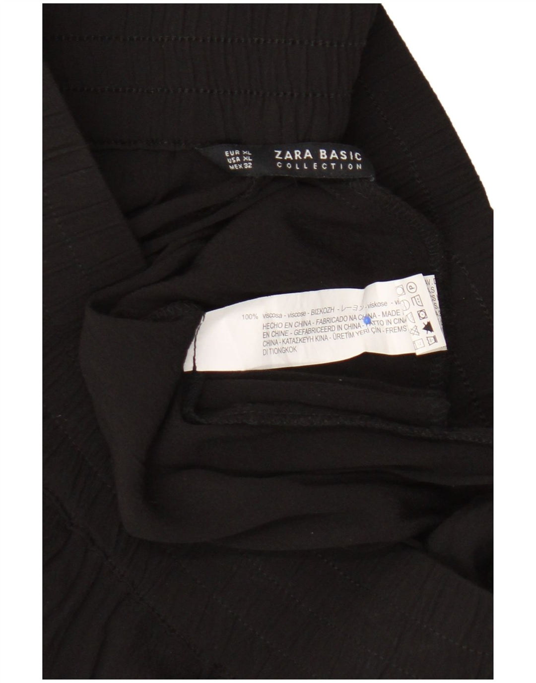 Zara Damen Shorts XL W32 Schwarze Viskose