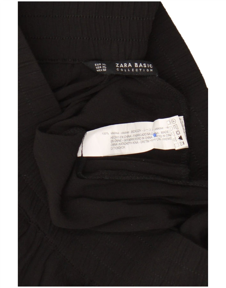 Zara Damen Shorts XL W32 Schwarze Viskose