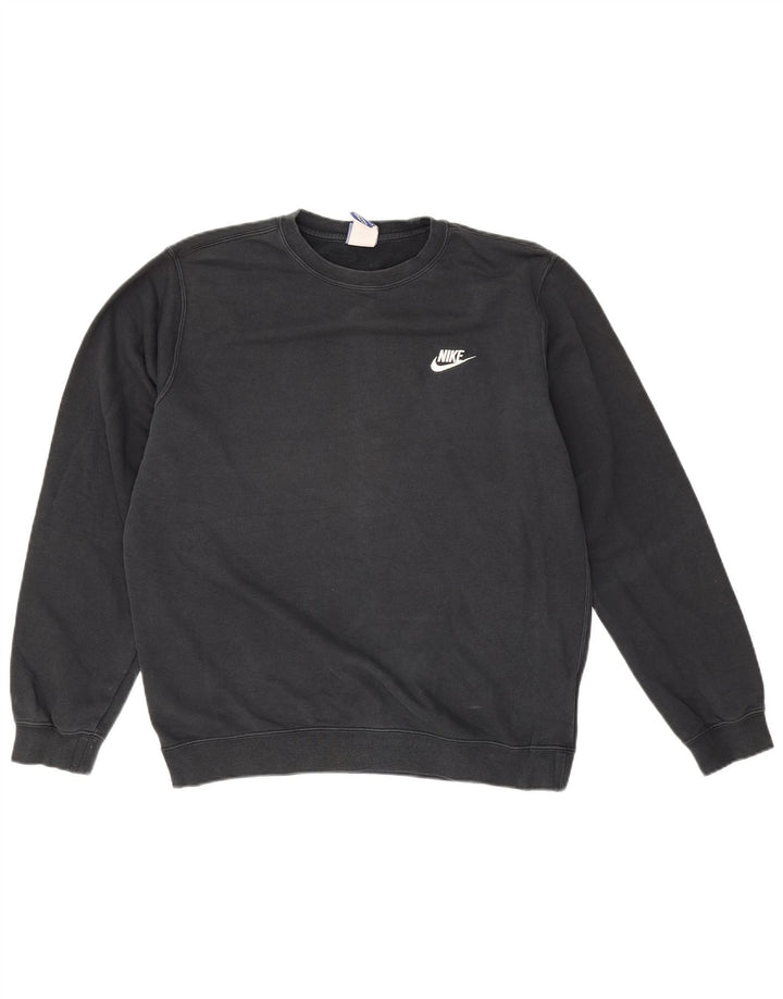 NIKE Mens Sweatshirt Jumper Medium Black Cotton