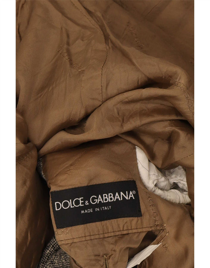 Dolce & Gabbana Mens 1 Button Blazer Jacket IT 52 XL Grey Flecked Wool