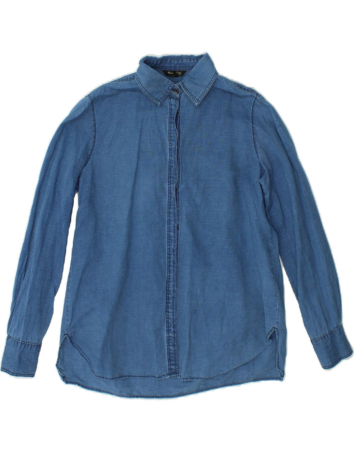 MASSIMO DUTTI Womens Oversized Denim Shirt EU 34 2XS Blue Vintage Massimo Dutti and Second-Hand Massimo Dutti from Messina Hembry 