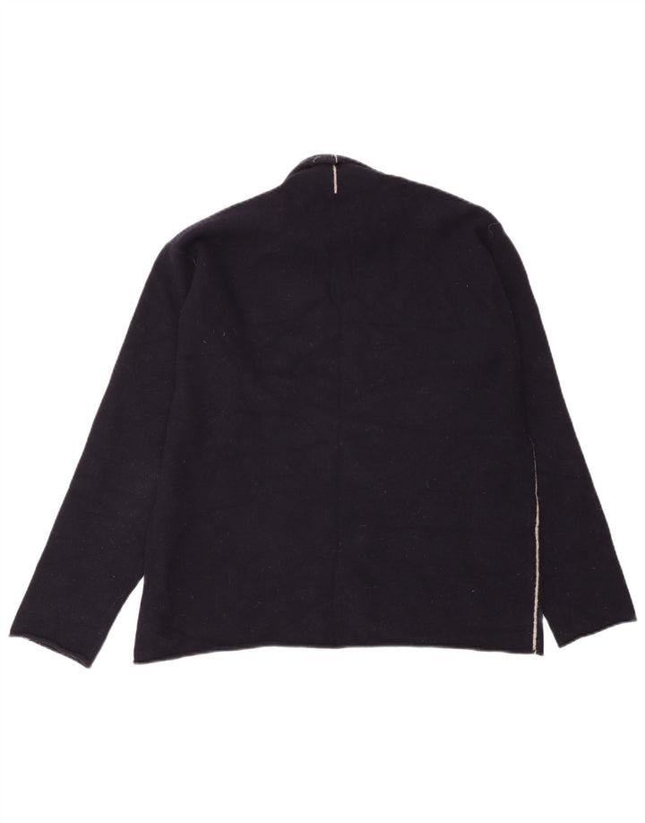White Stuff Womens Roll Neck Jumper Sweater UK 16 Large Navy Blue Wool