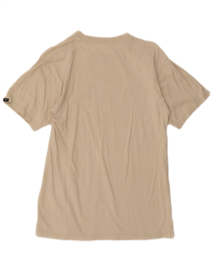 VANS Womens T-Shirt Top UK 14 Medium Off White Cotton