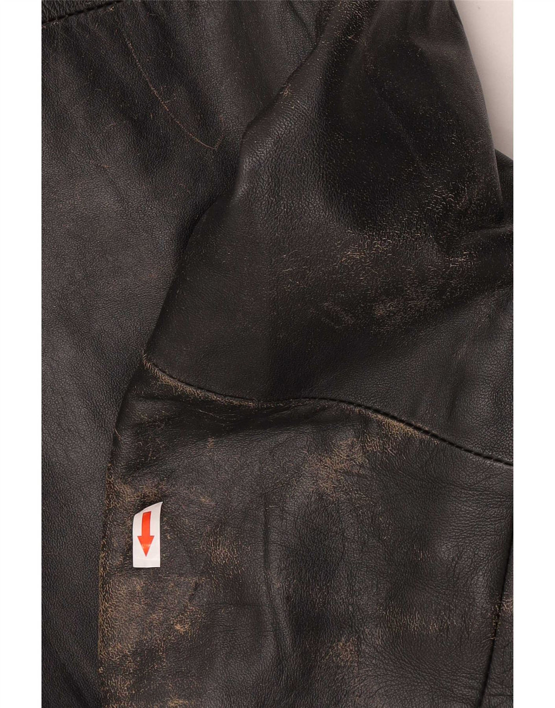 veste en cuir biker homme vintage IT 54 2XL Cuir noir