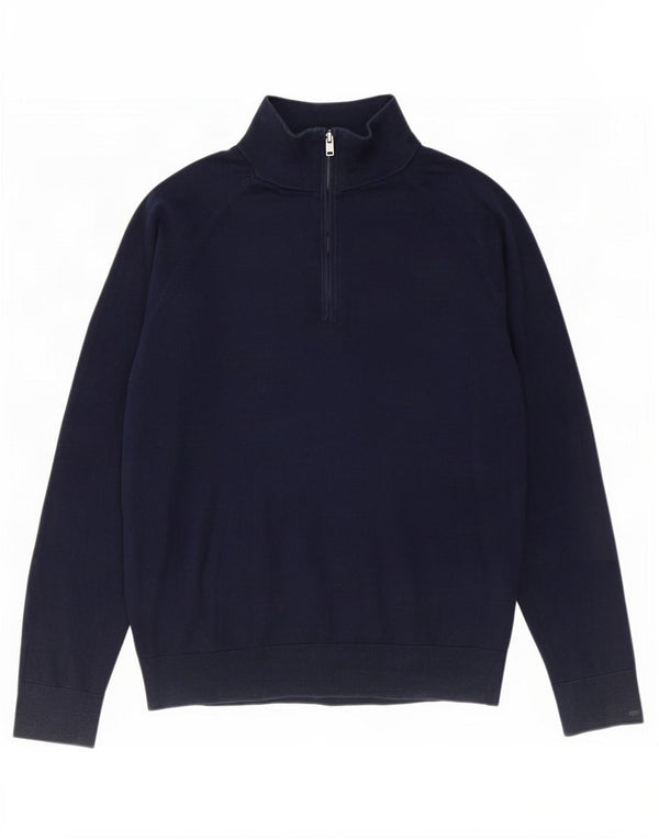 Gap Pull Col Zippé Homme Grand Bleu Marine Coton