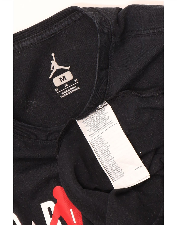 Jordan Mens Graphic T-Shirt Top Medium Black Cotton