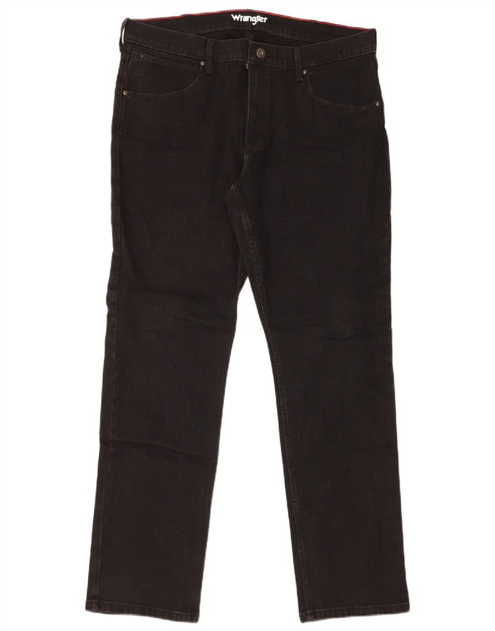 Wrangler Womens Regular Straight Jeans W36 L32 Black Cotton
