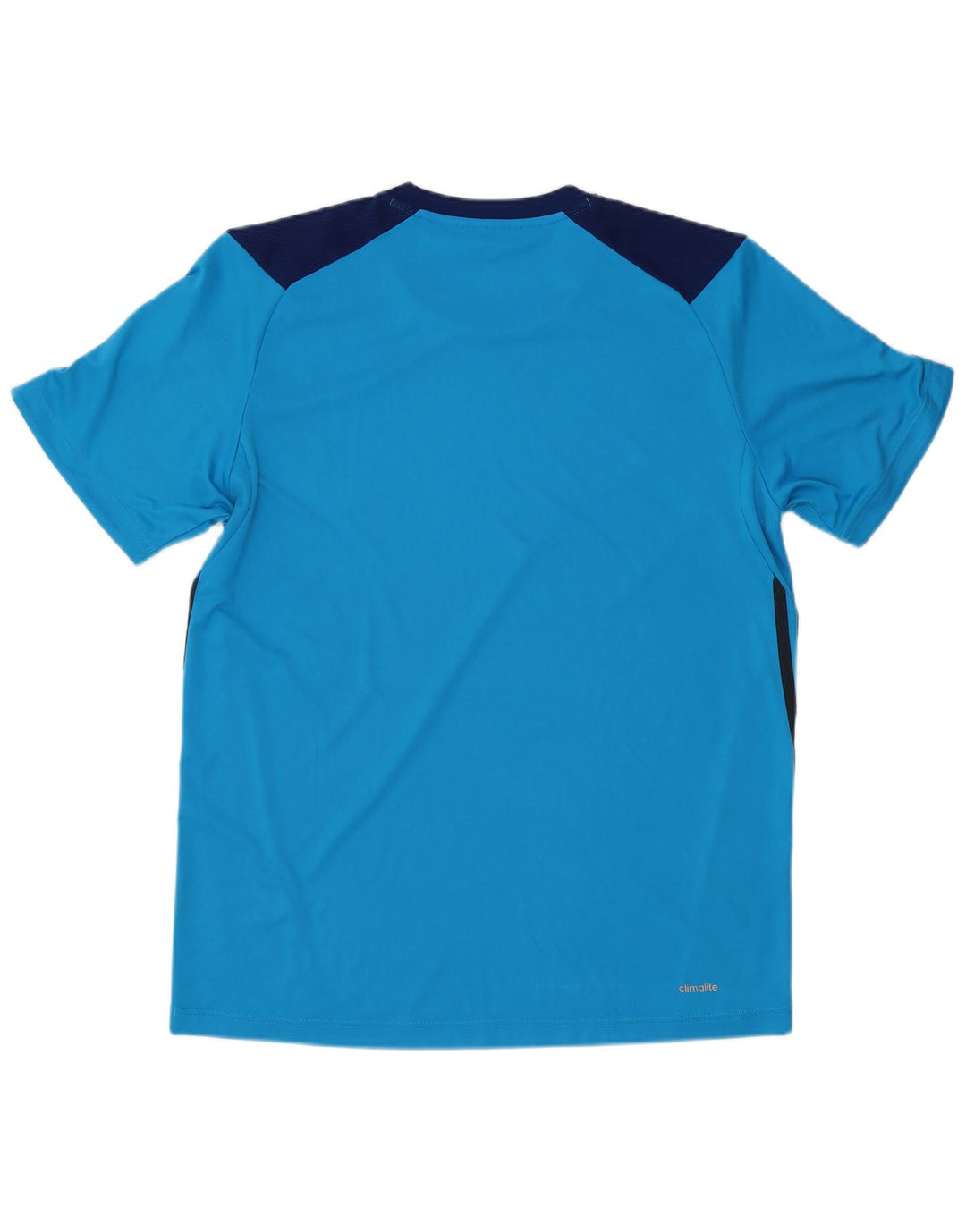 ADIDAS Mens T-Shirt Top Large Blue Colourblock Polyester
