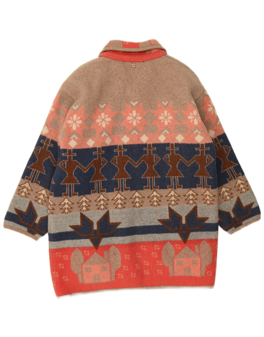Amourelle Womens Overcoat UK 14 Medium Multicoloured Fair Isle Novelty