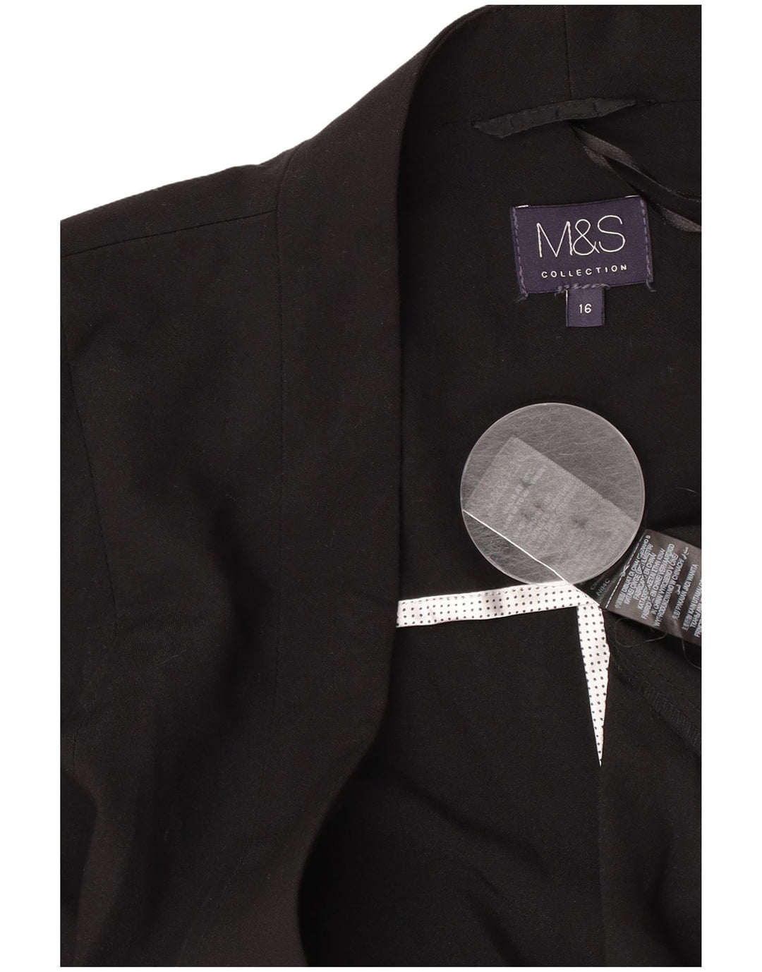 Marks & Spencer Damska otwarta marynarka UK 16, duża, czarna, poliester