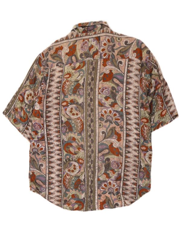 Ferro Herren-Kurzarmhemd, mittelgroß, mehrfarbig, Blumenmuster