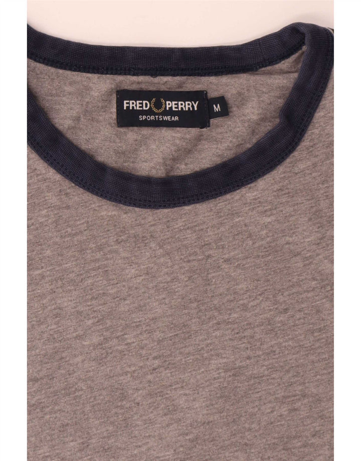 T-shirt grafica da uomo Fred Perry Top in cotone mélange grigio medio