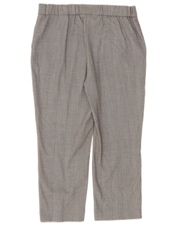 Marks & Spencer Womens Straight Capri Trousers UK 12 Medium W30 L23 Grey