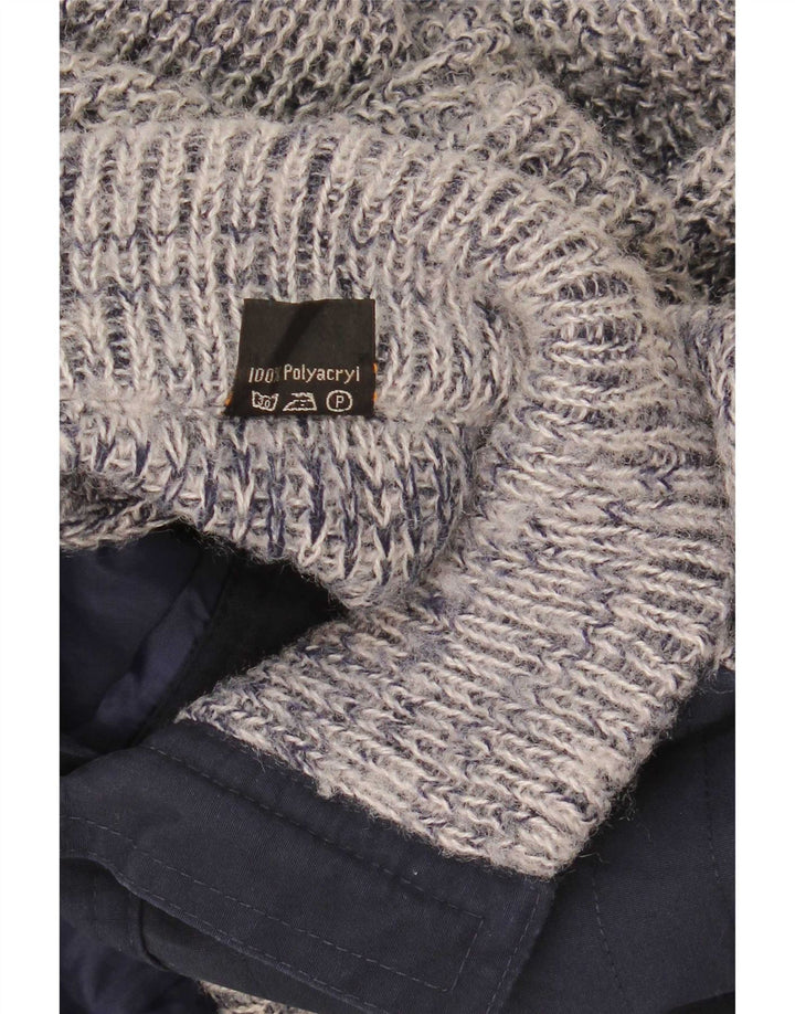 Maglione cardigan da uomo Mark Astor piccolo poliacrilico screziato blu navy