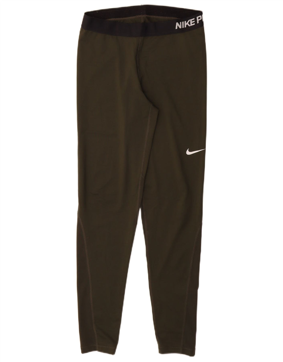 NIKE Womens Dri Fit Graphic Leggings UK 14 Large  Khaki Polyester