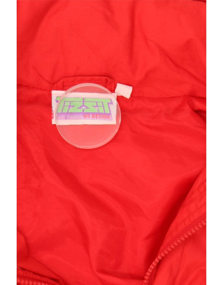 Vintage Mens Hooded Bomber Jacket UK 40 Large Red Polyester