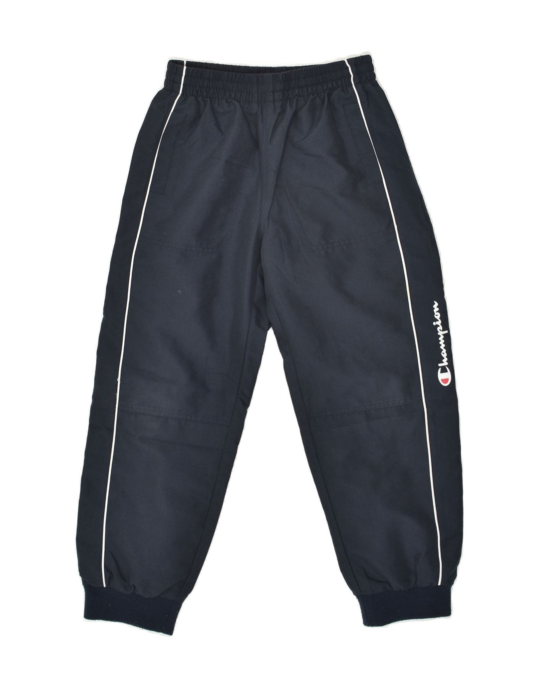 CHAMPION Boys Tracksuit Trousers Joggers 7-8 Years Navy Blue Polyamide | Vintage Champion | Thrift | Second-Hand Champion | Used Clothing | Messina Hembry 